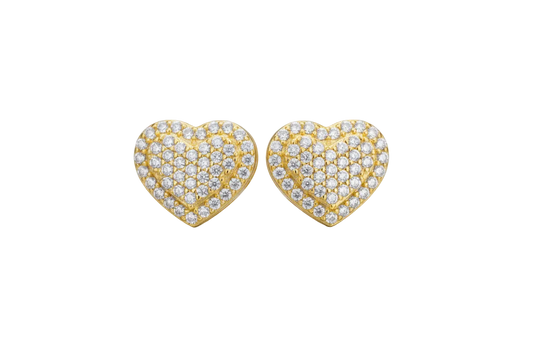 100% Real Moissanite Gemstone Gold Heart Stud Earrings Top 925 Sterling Silver Shining Moissanite Diamond Fashion Jewelry 2021