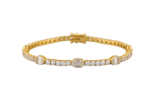 Luxury 3mm Tennis Chain Bracelet Iced Out Oval Moissanite Diamond S925 Sterling Silver Hip Hop Party Jewelry Gifts for Men Women