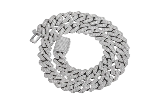 15mm Bling Iced Out Moissanite Heavy Miami Cuban Chain Necklace 100% 925 Sterling Silver Hip Hop Punk Rapper Luxury Jewelry Gift