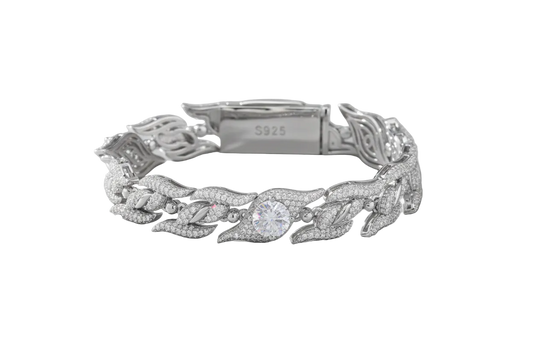 100% 925 Sterling Silver Moissanite Thorn Chain Bracelet with Demon Eye Luxury Bling Hip Hop Gothic Punk Jewelry for Men Women