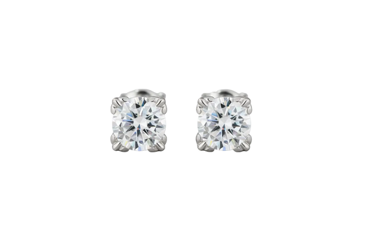 Iced Out 925 Sterling Silver Moissanite Stud Earrings Single Diamond Iris Flower Prong Setting Hip Hop Unisex Jewelry Gifts