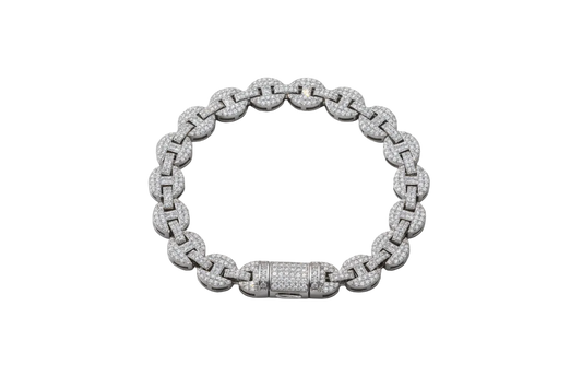 Hot Selling 10mm Iced Out D VVS1 Moissanite Pig Nose Bracelet Real 925 Silver Chain Necklace Unisex Fine Certified Jewelry Gifts